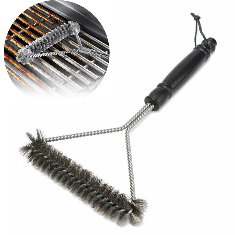 Barbecue Grill BBQ Brush Clean Tool Grill Accessories Stainless Steel Bristles Non-stick Cleaning Brushes Barbecue Accessories